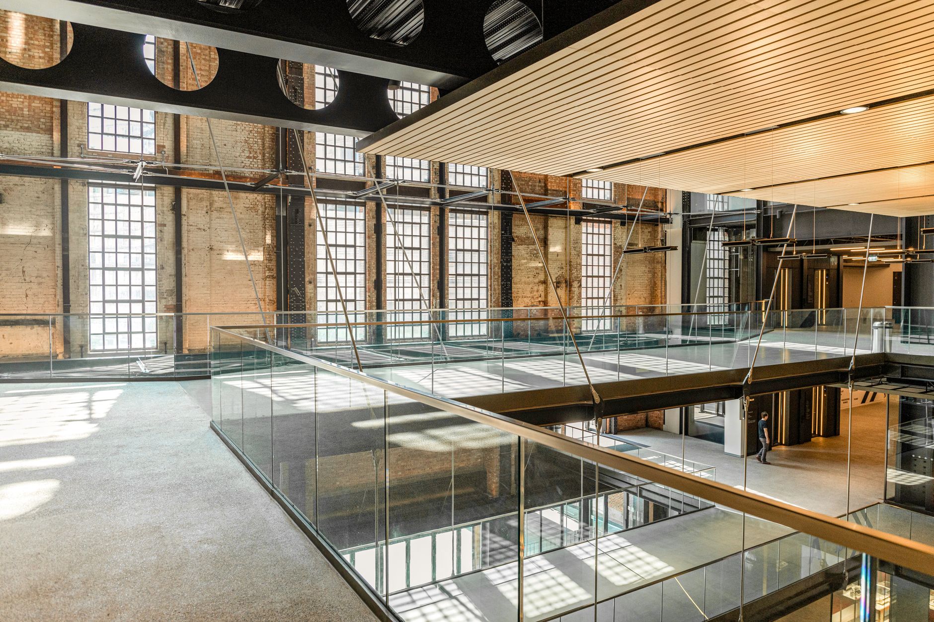 Stunning view of the modern interior of Battersea Power Station in London, featuring industrial and contemporary design.